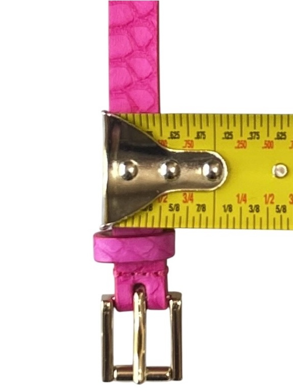 J.Crew Mixed Leather Belt Women’s S Pink Taupe Thin Skinny Rivets Snakeskin - Picture 5 of 7
